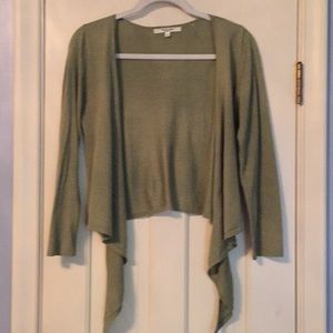Silk & cashmere LS fine gauge sweater wrap shrug